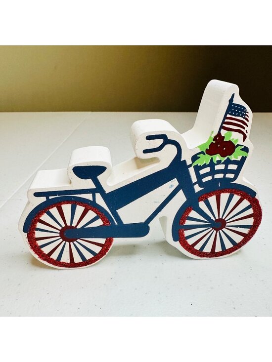 Other - Patriotic decoration tiered tray Fourth of July bicycle Independence Day America